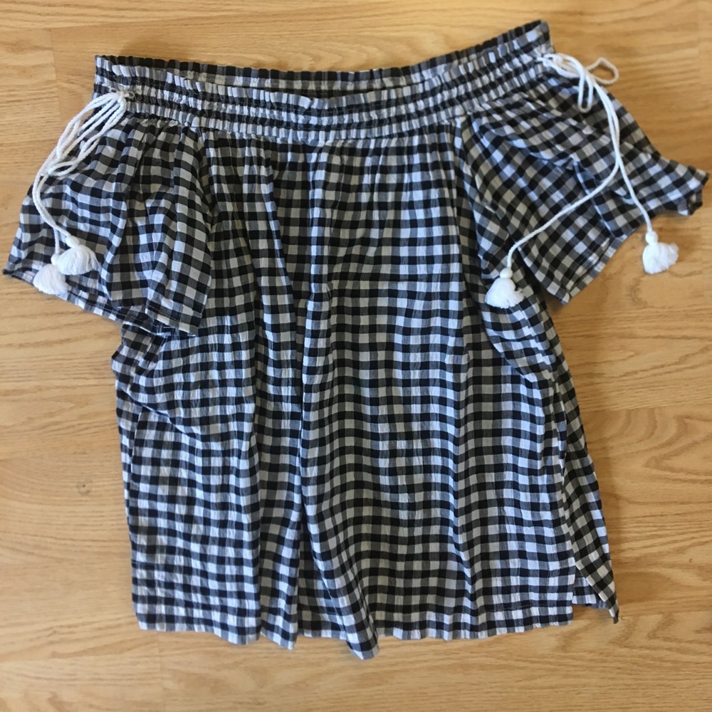 EUC Anne Taylor Loft Gingham Flowy Shirt